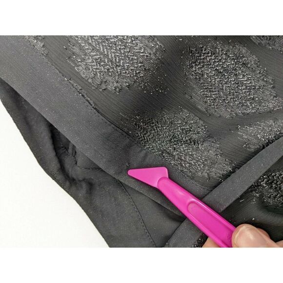 A Pea in the Pod Black Sparkle Shimmer Shirt Top Blouse Sz Medium Tie - Picture 8 of 10